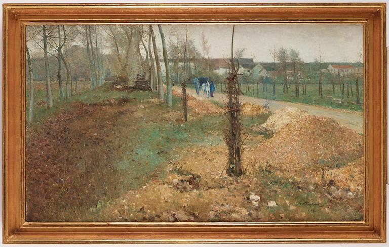 Karl Nordström, Horse-drawn carriage in a French landscape.