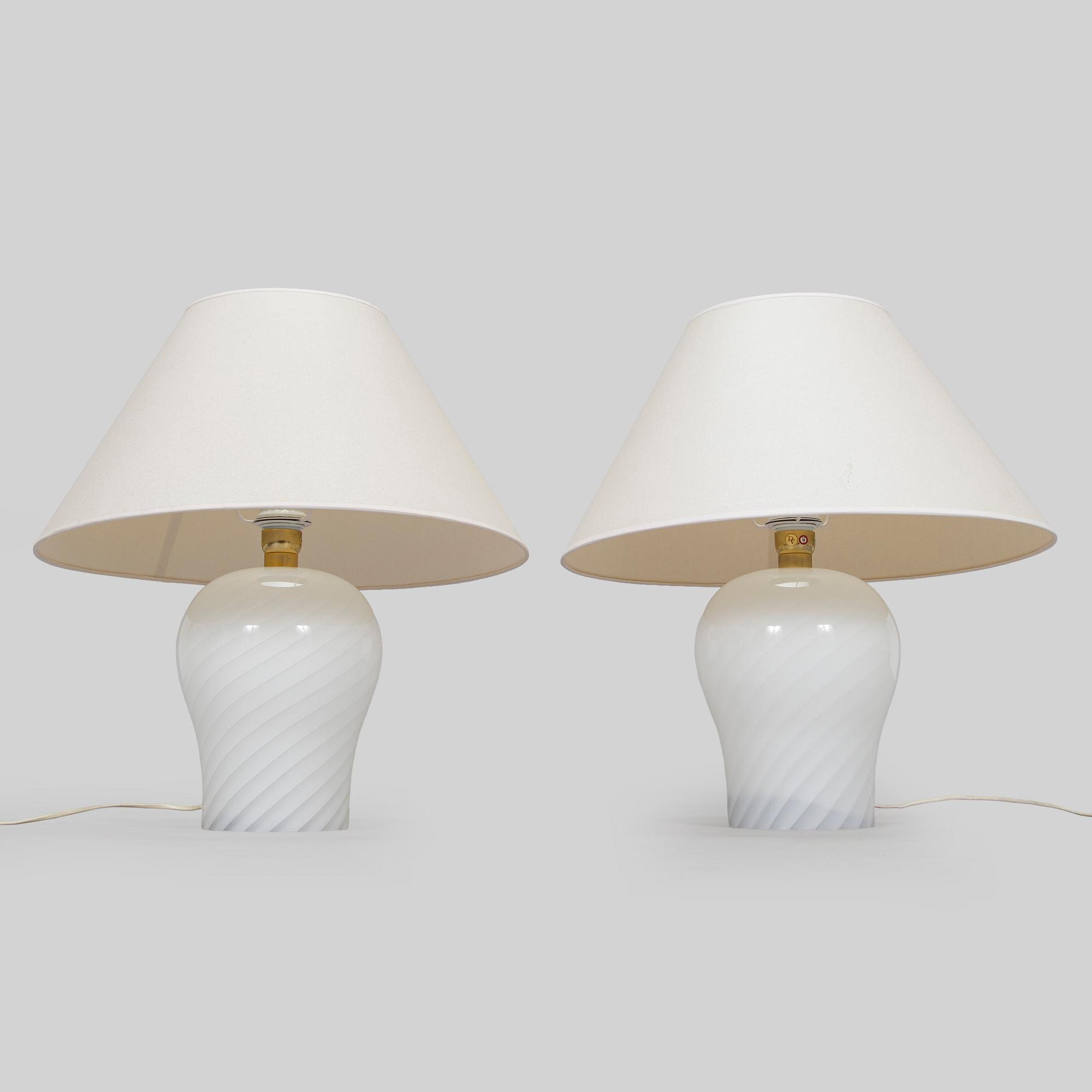 Bordslampor, ett par, DaVinci, Italien 1900-talets senare hälft.