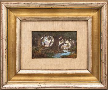 Okänd konstnär 1800-tal , aset of two oils on canvas laid on panel signed.