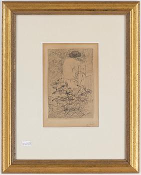 Carl Larsson · CARL LARSSON, etsning, signerad i blyerts. 1908.
