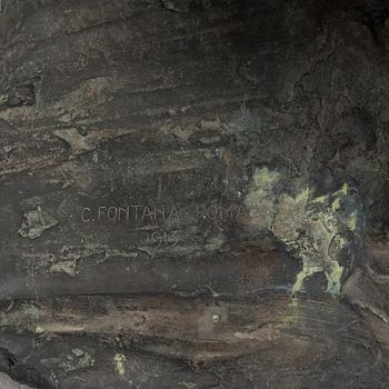 CARLO FONTANA, a signed and dated bronze sculpture, signed C. Fontana Roma 1913.