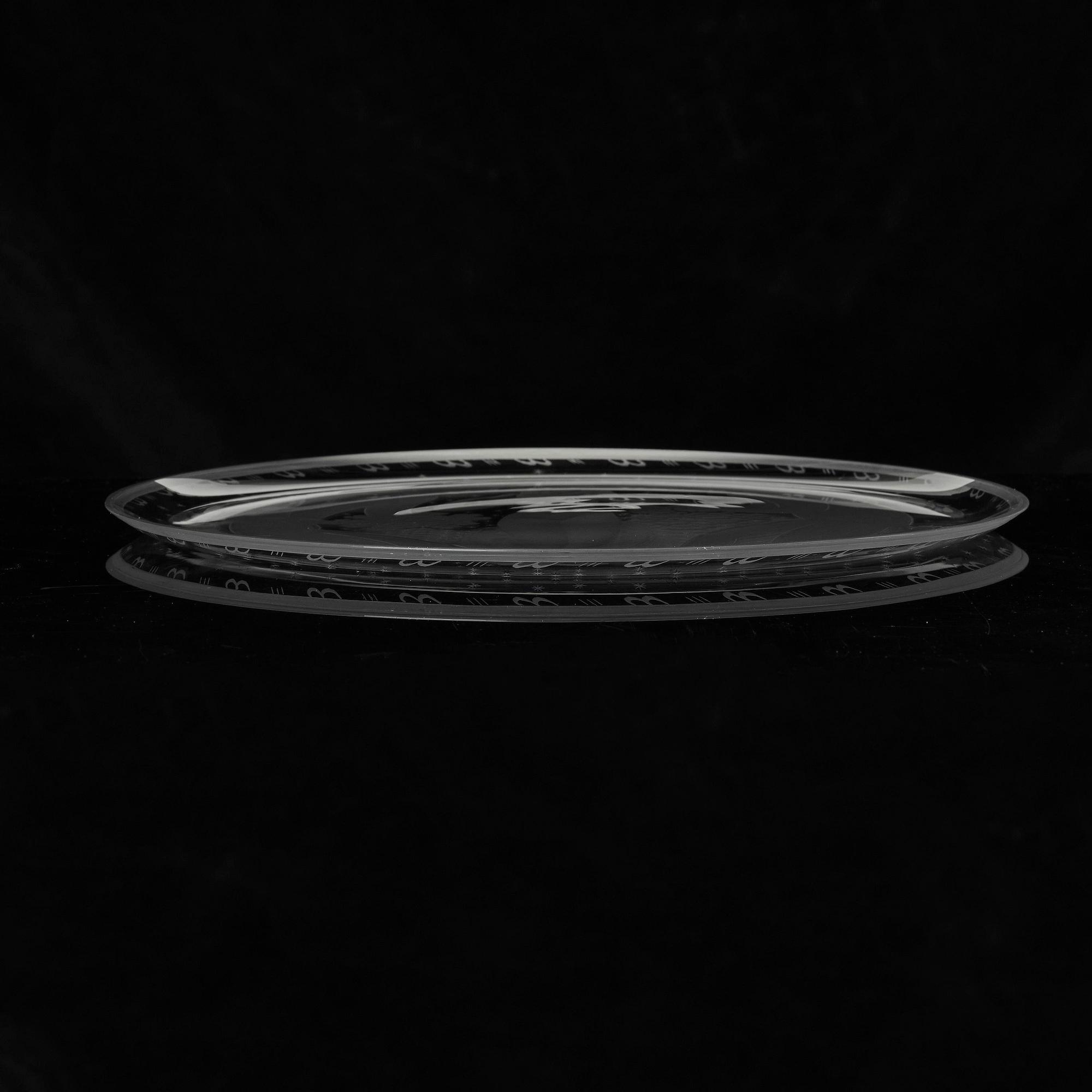 Edward Hald, "Rivalerna", an engraved glass tray, Orrefors, Sweden, ca. 1920.