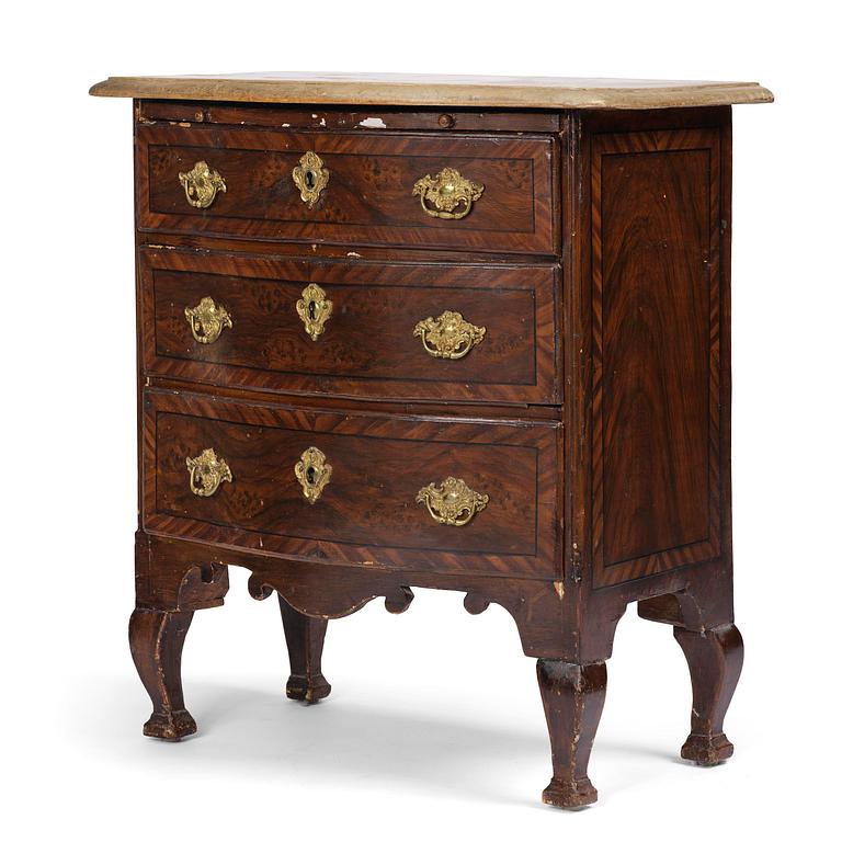 A Swedish late baroque faux bois commode, mid 18th century.