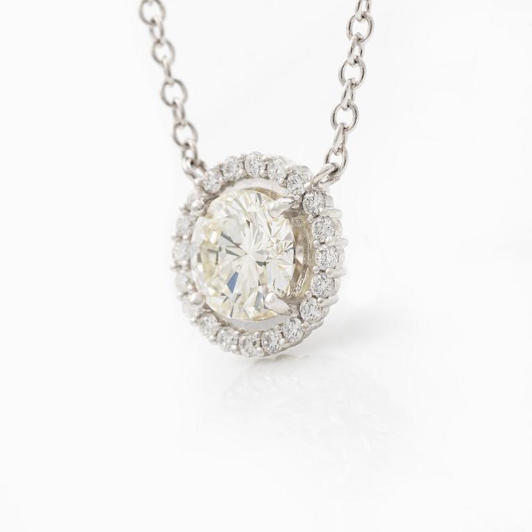 Necklace 18K white gold with brilliant-cut diamonds, accompanying report IGI.