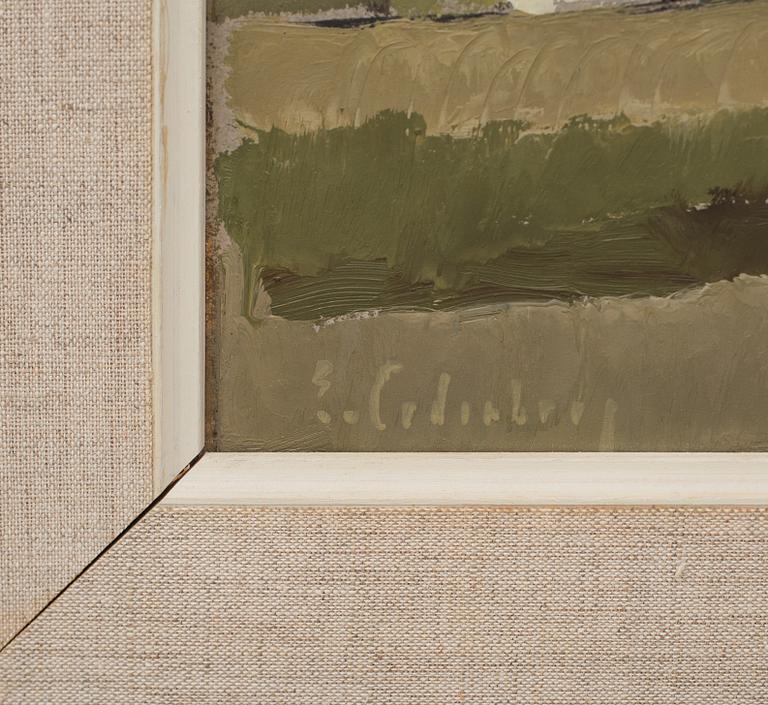 ERIC CEDERBERG, oljemålning på pannå, signerad.