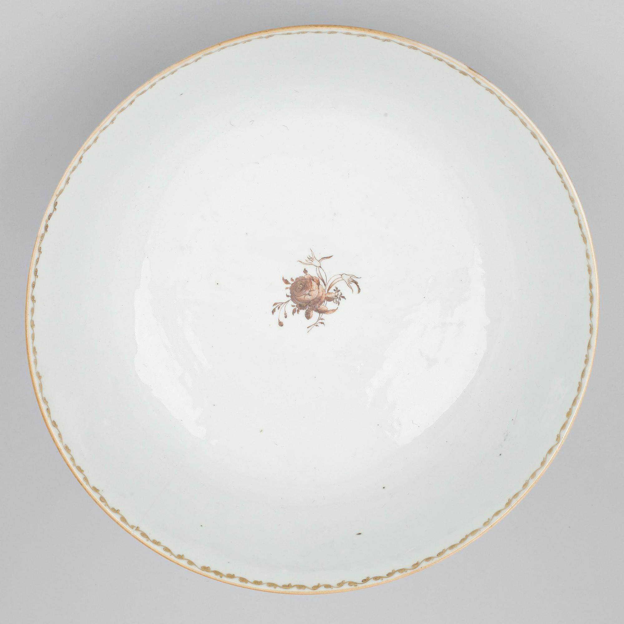 BÅLSKÅL, porslin, Qing, Kina.