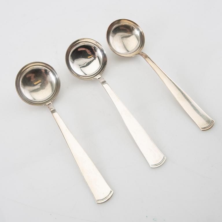 Jacob Ängman, bouillon spoons 12 pcs. "Rosenholm" silver GAB Stockholm 1956.
