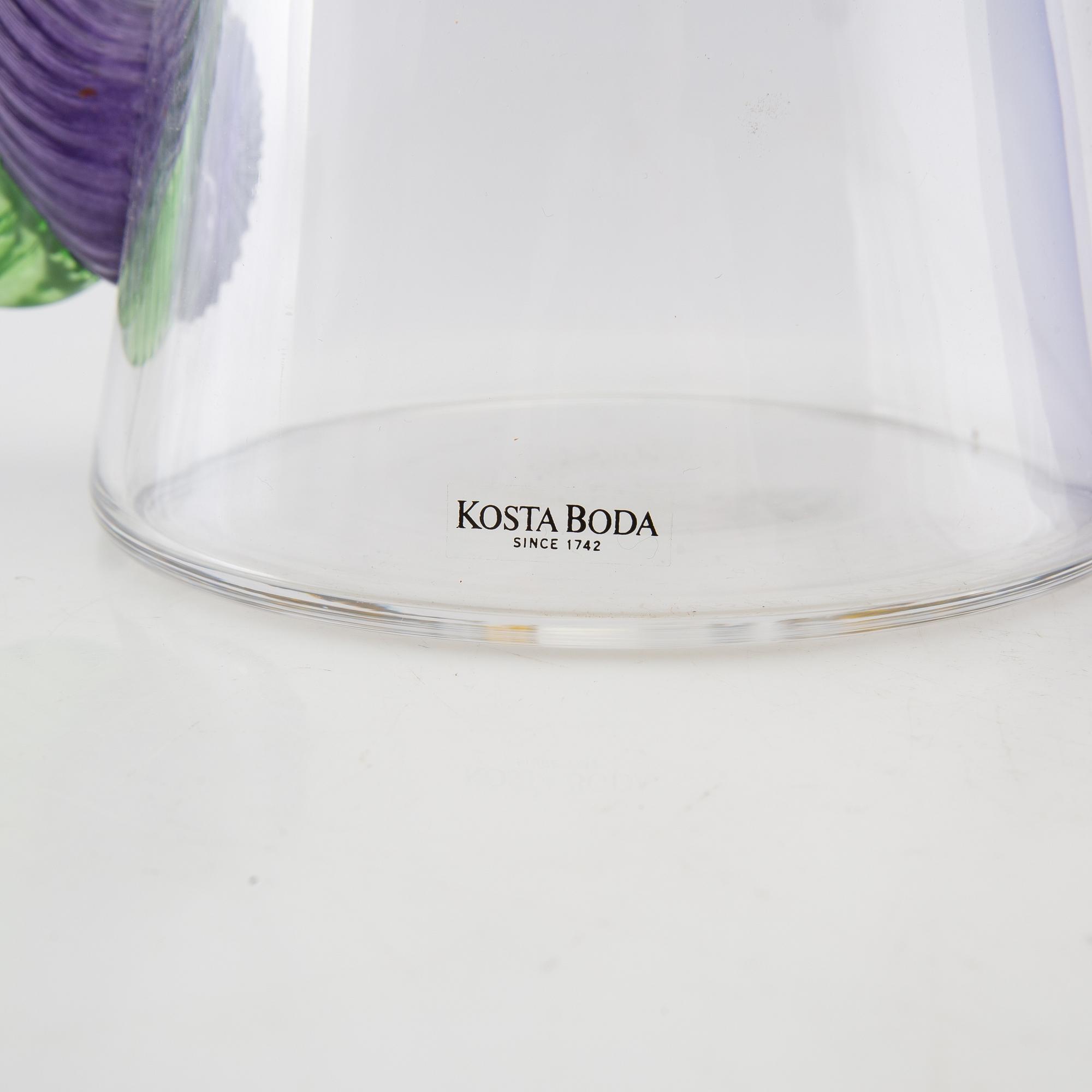 Kjell Engman and Gunnel Sahlin carafes 2 pcs Kosta Boda late 20th century.