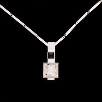 HÄNGSMYCKE, Contempo, sterling silver, bergskristall samt onyx. Björn Weckström Lapponia 2009.