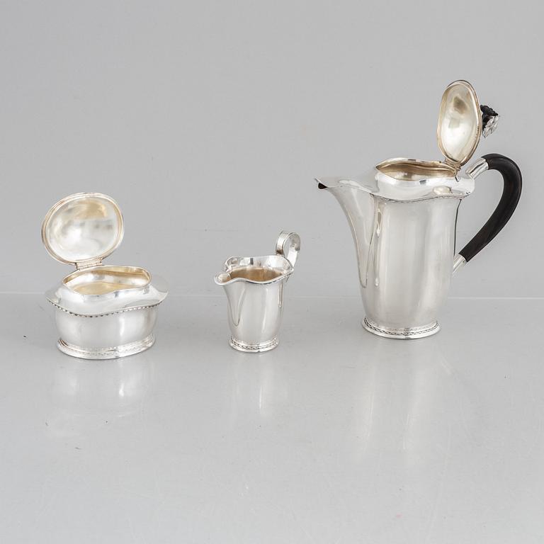 A Swedish silver coffee service, marks of Carl Fredrik Carlman, Stockholm 1945-1947.
