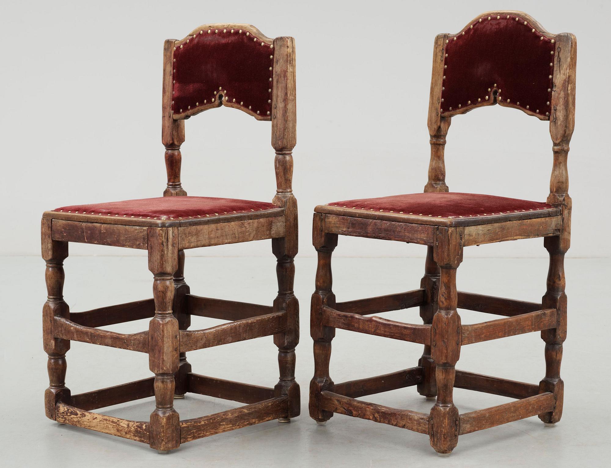 STOLAR, ett par, barock, 1700-tal.