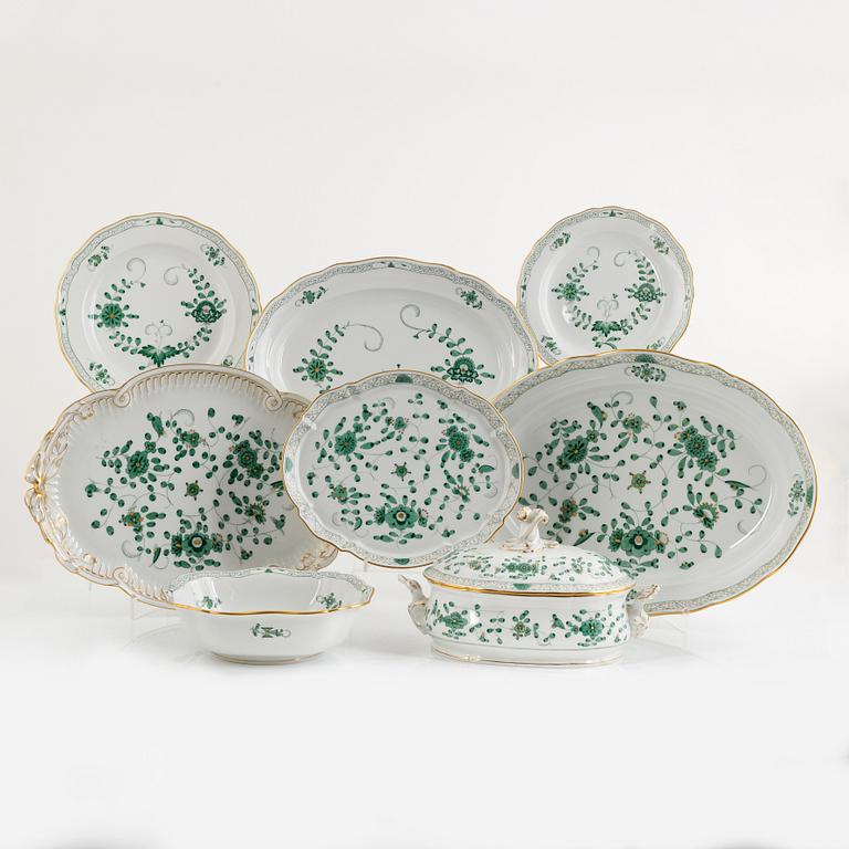 A 30-piece porcelain dinner service, "Indische Malerai Grün", Meissen, Germany.
