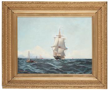 527. Ludvig Richarde, Swedish ship at open sea.