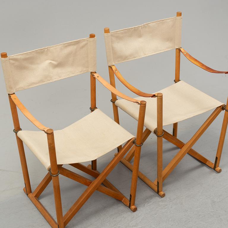 Mogens Koch, a set of four folding chairs, Kado, late 20th century.