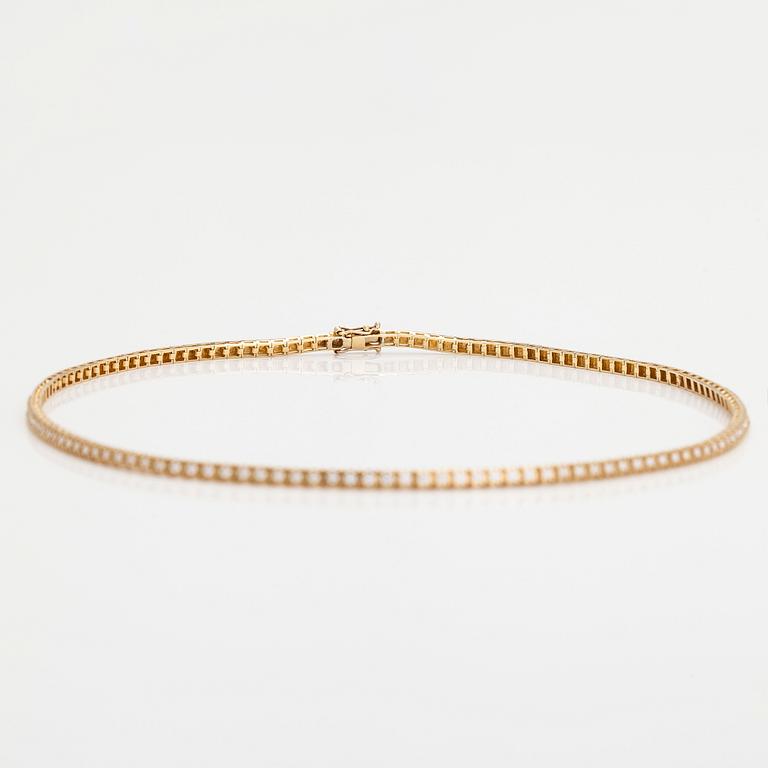 Collier, rivieré, 18K guld med briljantslipade diamanter. Corvino, Italien.