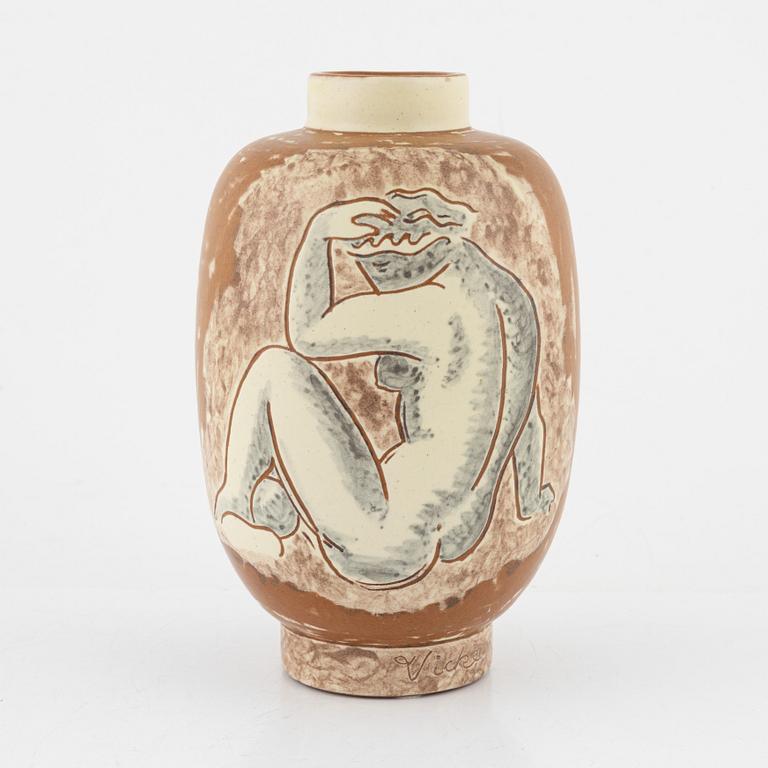 Vicke Lindstrand, a vase, Upsala-Ekeby, 1940's.