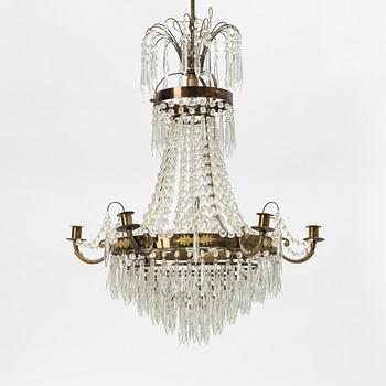 An Empire style chandelier, mid 20th Century.