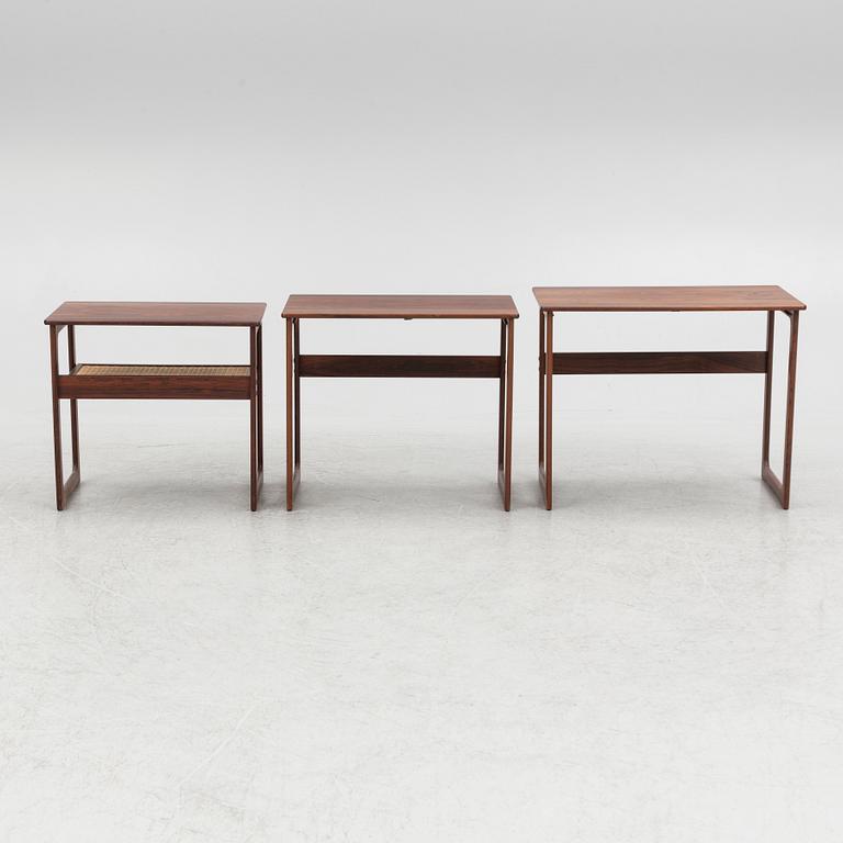 Johannes Andersen, nesting table, 3 pieces, CFC, Silkeborg, Denmark, 1950s/60s.