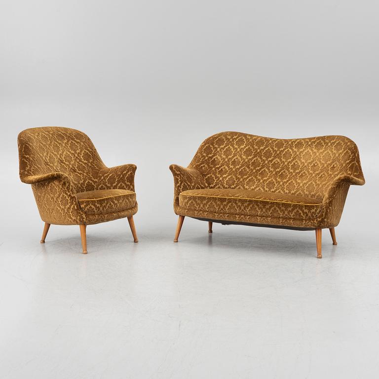 Arne Norell, soffa och fåtölj, "Divina", Westbergs möbler AB, 1960-tal.