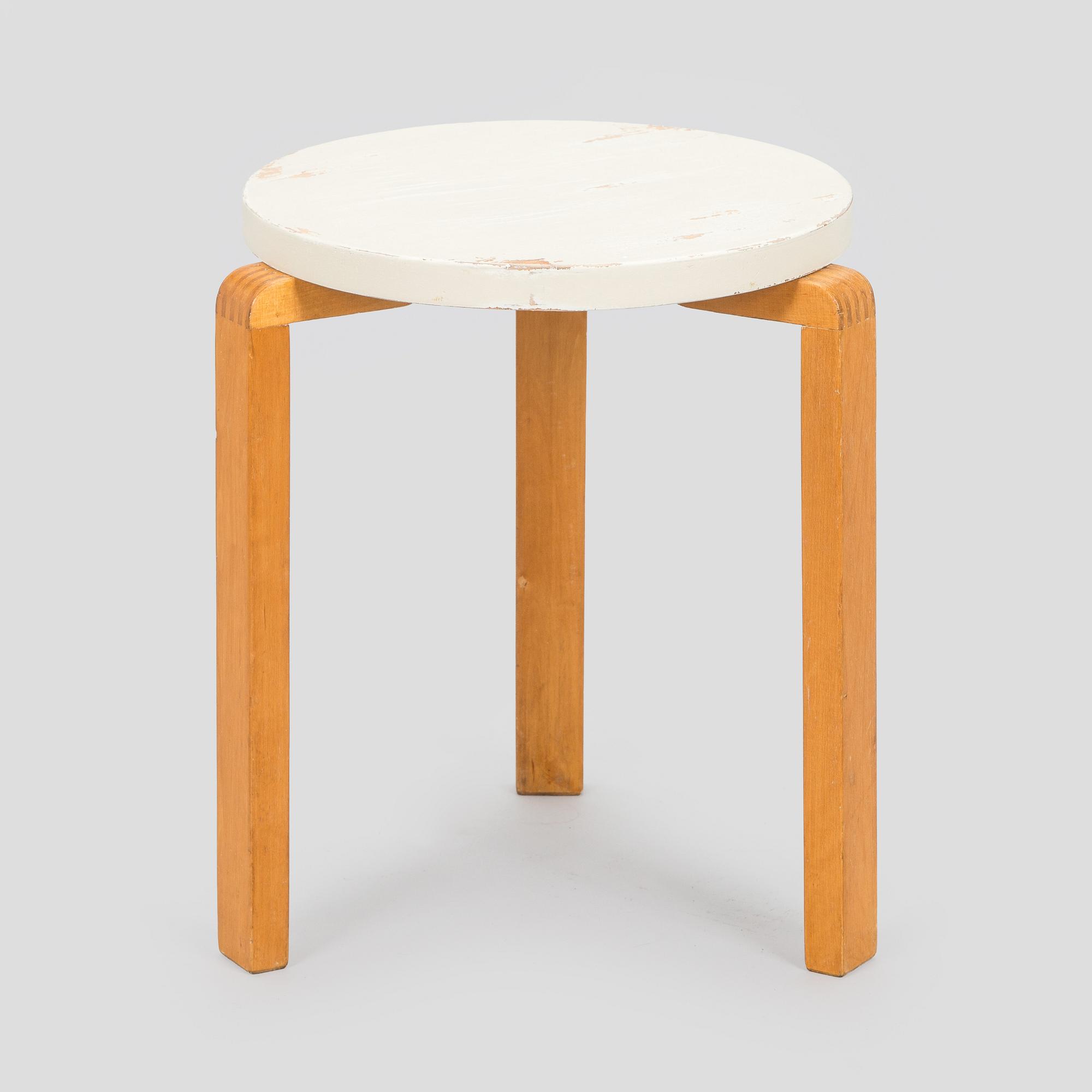 Alvar Aalto, A 1940s '60' stool for  O.Y. Huonekalu- ja Rakennustyötehdas A.B. Finland.