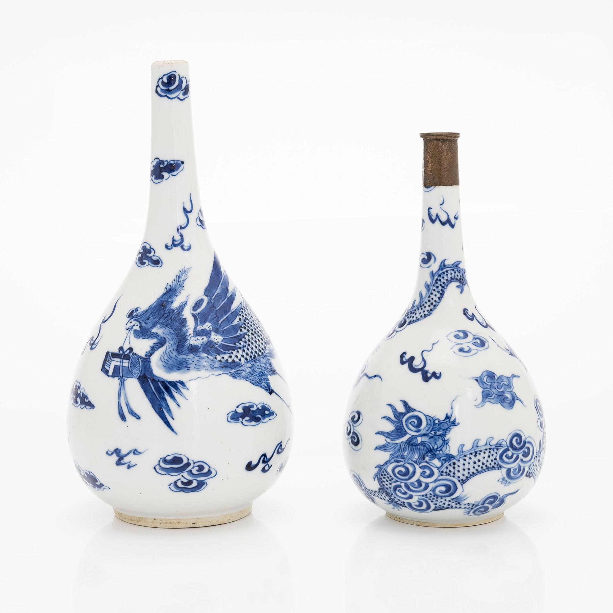 Two Chinese bottles, late Qing dynasty.