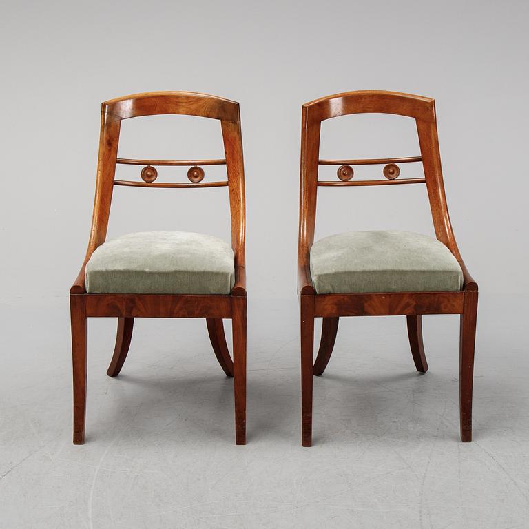 A set of six Empire chairs, first half of the 19th century.