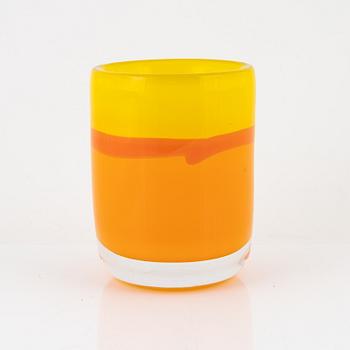 Erik Höglund, a unique glass vase, Studioglas Strömbergshyttan, Sweden 1988.