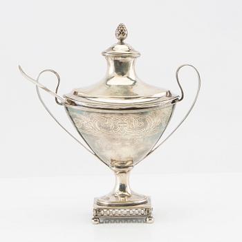 Arvid Floberg sugar bowl Gustavian silver Stockholm 1796.