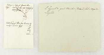 Drawings of plans and buildings, 8 pieces, 17th/18th century, including "Dessein till En Byggnad på landet"".