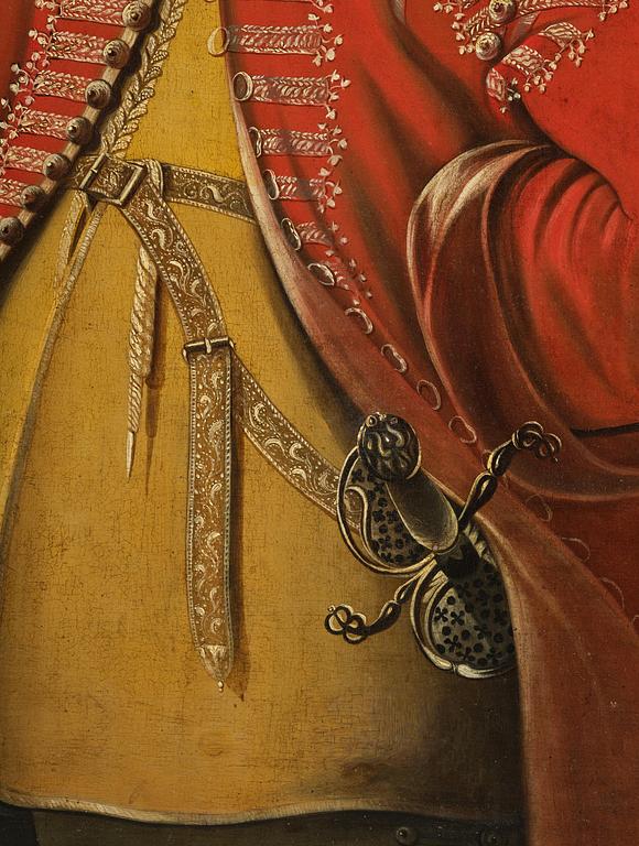 Matthäus Merian d.y, after, Gustav II Adolf (1594-1632) in Polish attire, 17th Cenrury.