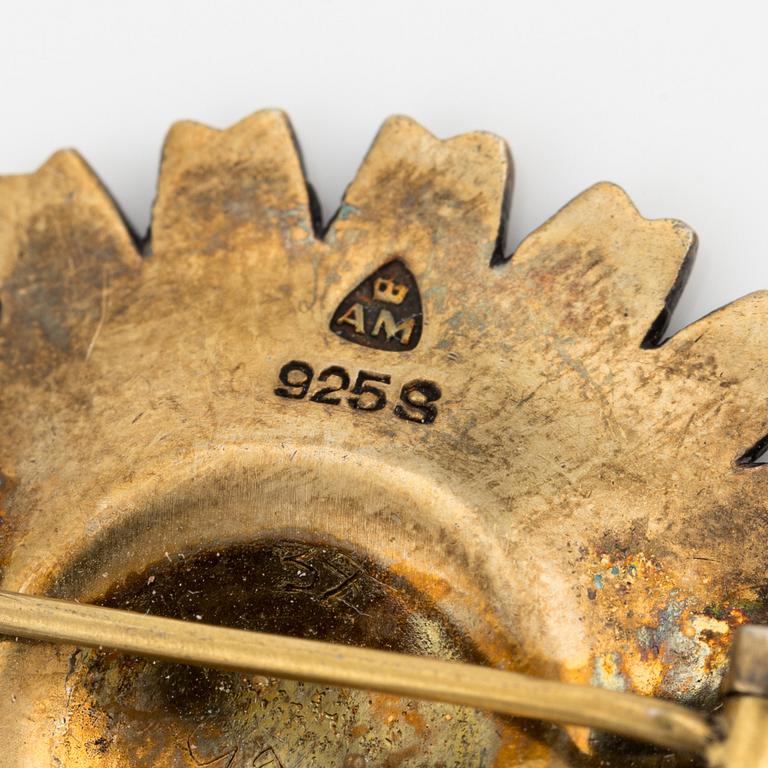 Enamel silver brooch, A. Michelsen, Denmark.