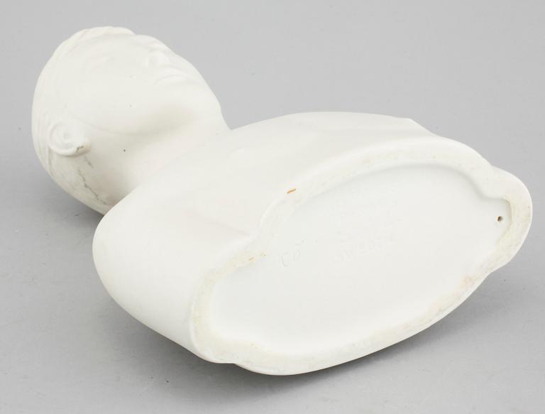 STIG LINDBERG figurin i parian, "Mannen med masken", Gustavsberg, modellen formgiven 1944.