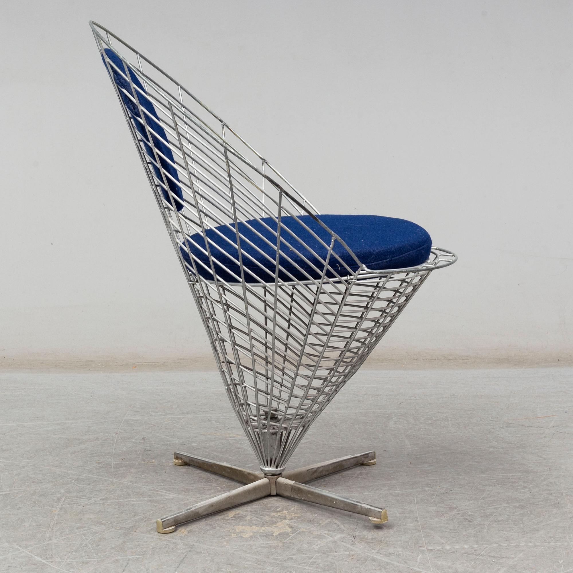 VERNER PANTON, a 'Wire Cone' chair, Denmark.
