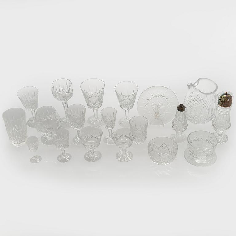 A 142-piece glass set, crystal, Waterford 1960s/1970s.