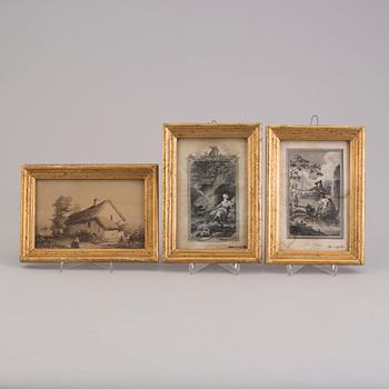 THREE FRAMES, early 19th century.