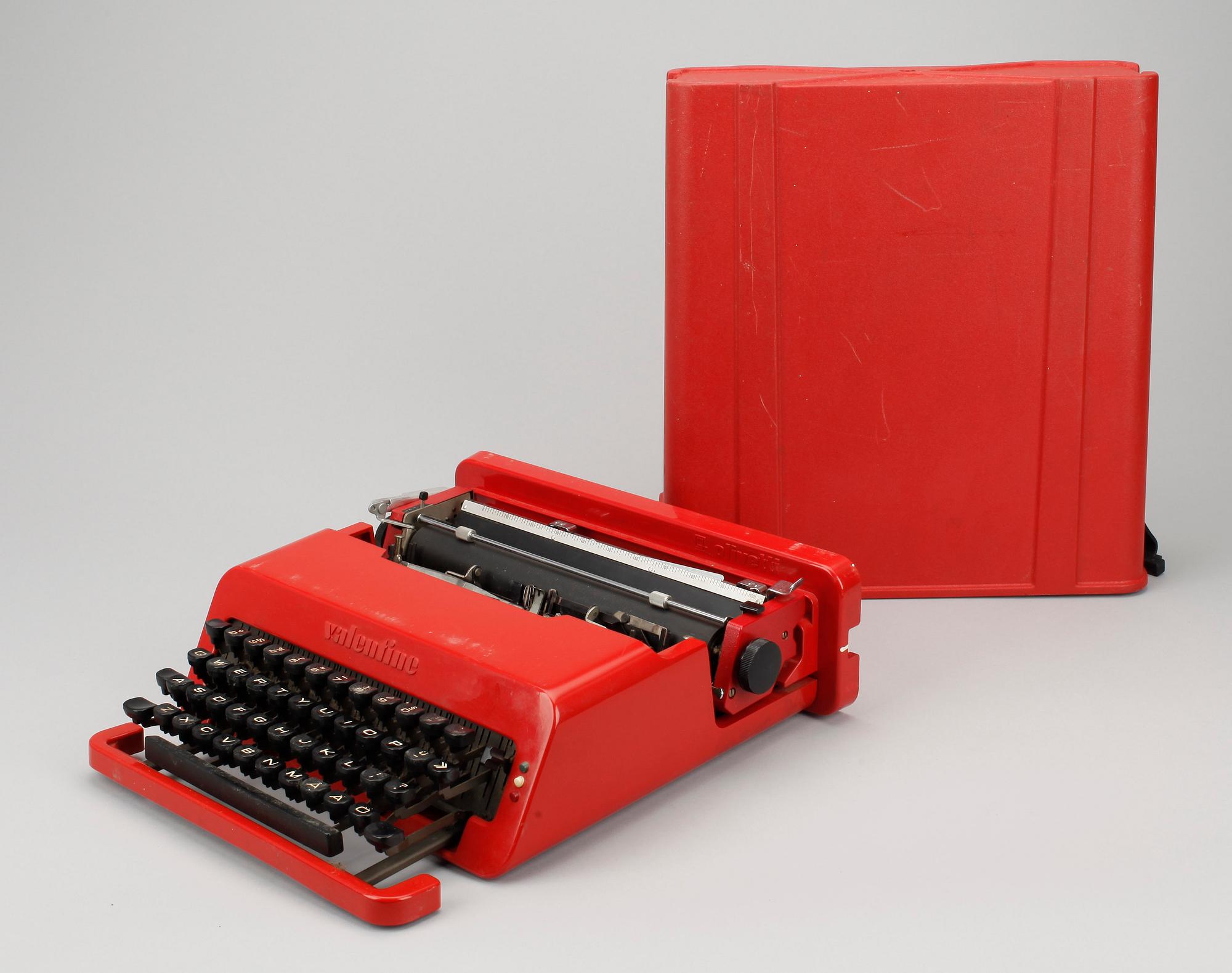 SKRIVMASKIN, "Valentine", Perry King samt Ettore Sottsass, Olivetti, 1900-tal.
