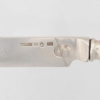 A set of 19 silver cutlery parts, including Gustaf Möllenborg, Stockholm 1888.