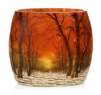 838. A Daum oval Art Nouveau cameo glass vase, Nancy, France.