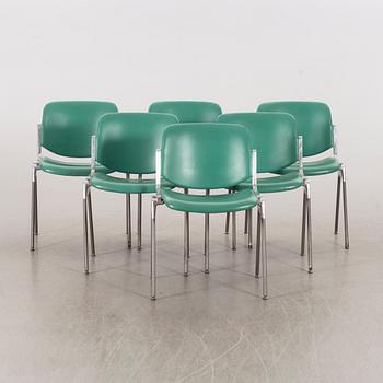 GIANCARLO PIRETTI, a set of 6 chairs by Giancarlo Piretti for Castelli Italy.