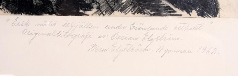 OSSIAN ELGSTRÖM, litografi, monogramsign o dat 1936.