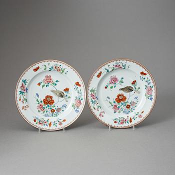 TALLRIKAR, ett par, Qianlong, Kina 1700-tal.