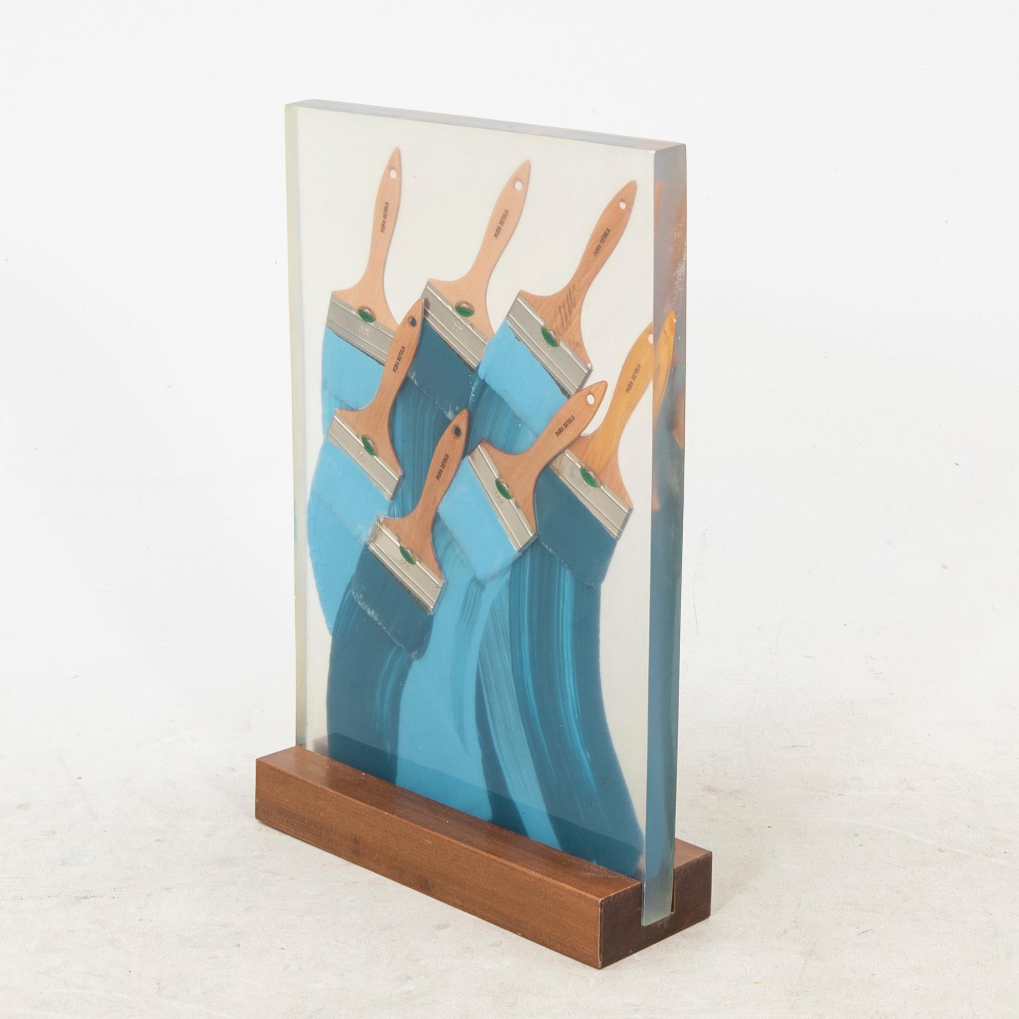Arman, paint brushes in resin, signed 30 / 100,  1990.