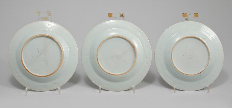 ASSIETTER, 6 st, porslin, Kina, 1800-tal.