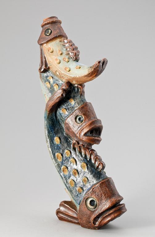 SKULPTUR, stengods, Willi Fischer. Sign.