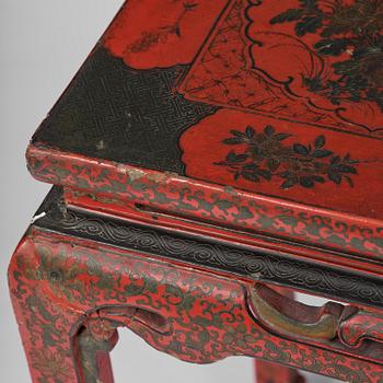 Altarbord, röd lack. Qingdynastin.