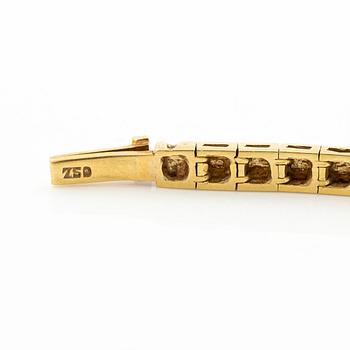Bracelet, 18K gold with brilliant-cut diamonds, carré-cut rubies, emeralds and sapphires.
