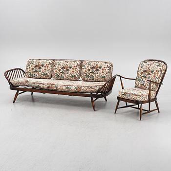 Lucian ERcolani, a daybed and an armchair, different models, Ercol, England, 1960's/70's.