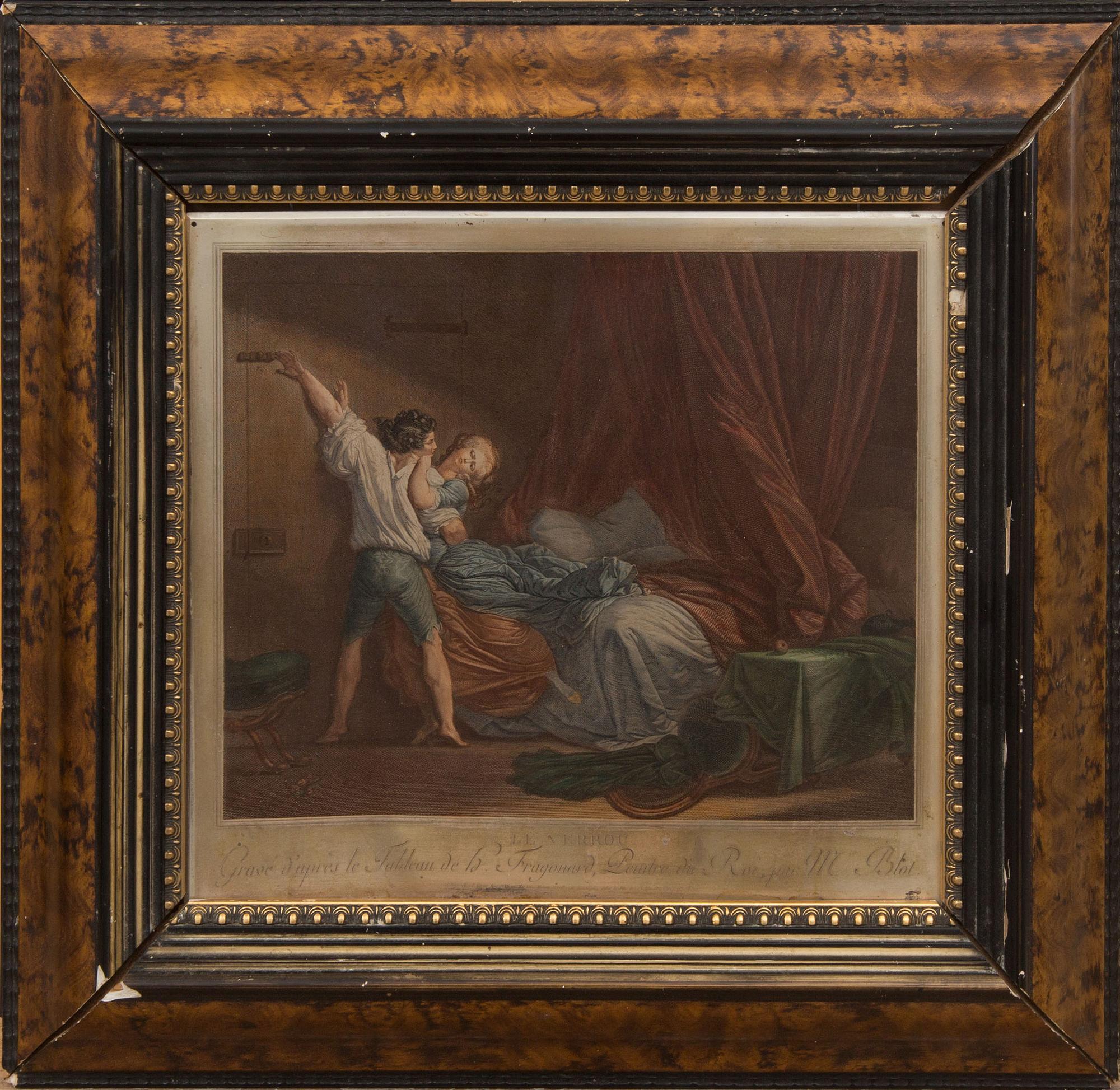 GRAVYR PÅ PLÅT, "Le Verrou", efter Jean-Honoré Fragonard.