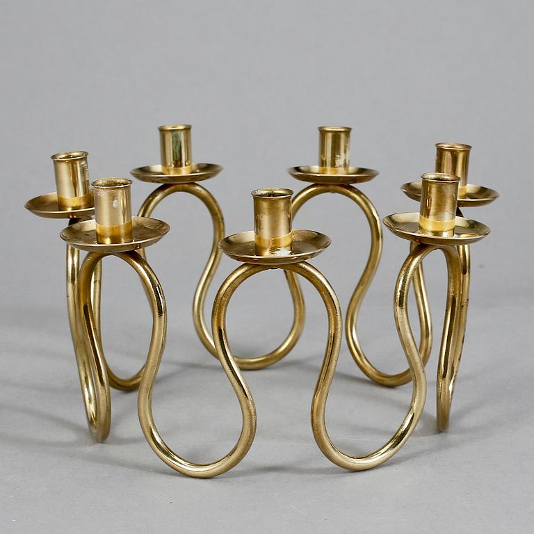 LJUSSTAKE, mässing, Lars Holmström, Arvika för Svenskt tenn, 1900-talets andra hälft.