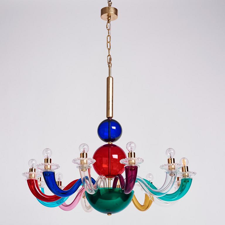 Gio Ponti, a 12 light chandelier, for Venini, Italy, 2014.